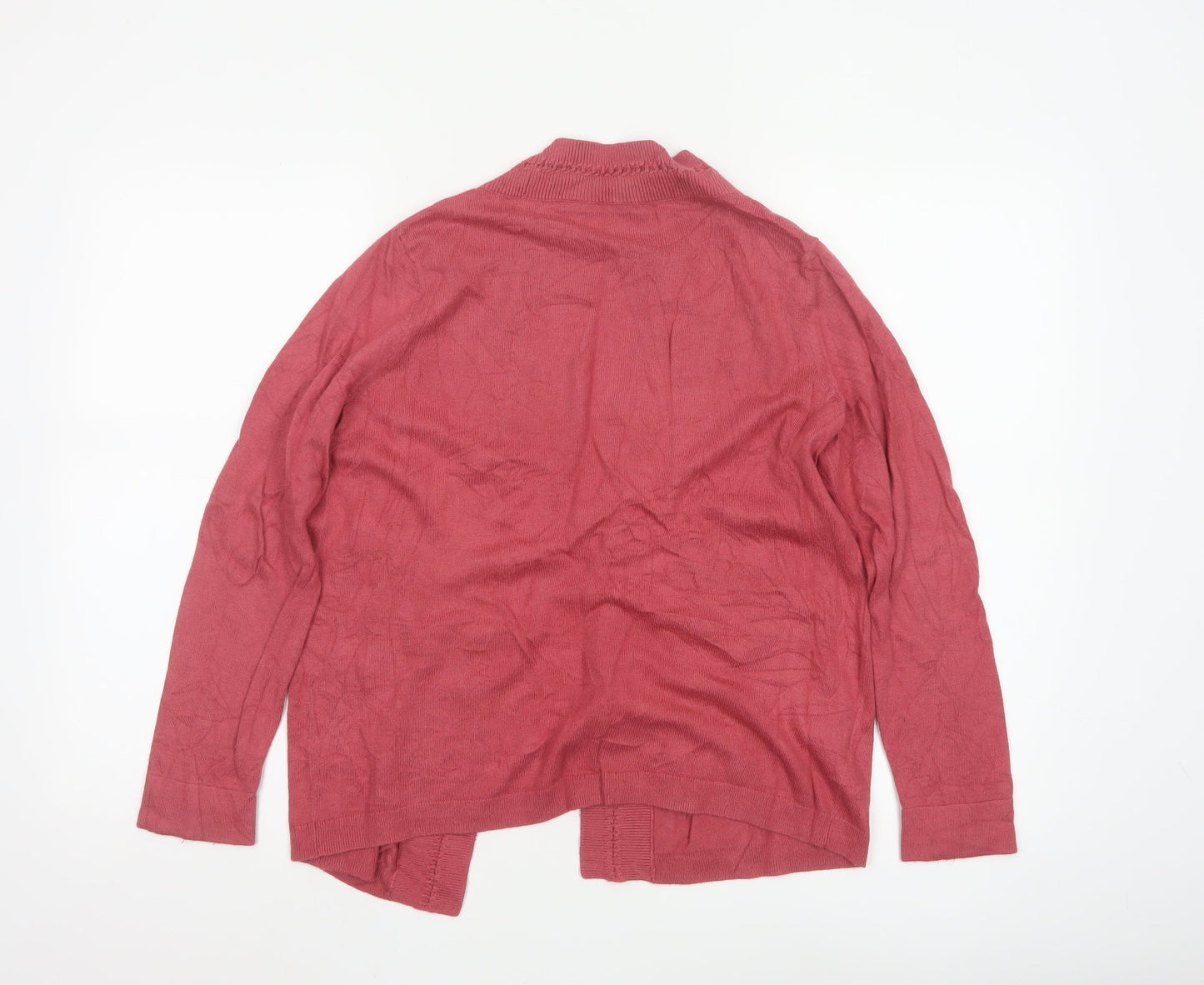 Laura Ashley Women’s Red Open Front Cardigan UK 12 Long Sleeve Knit