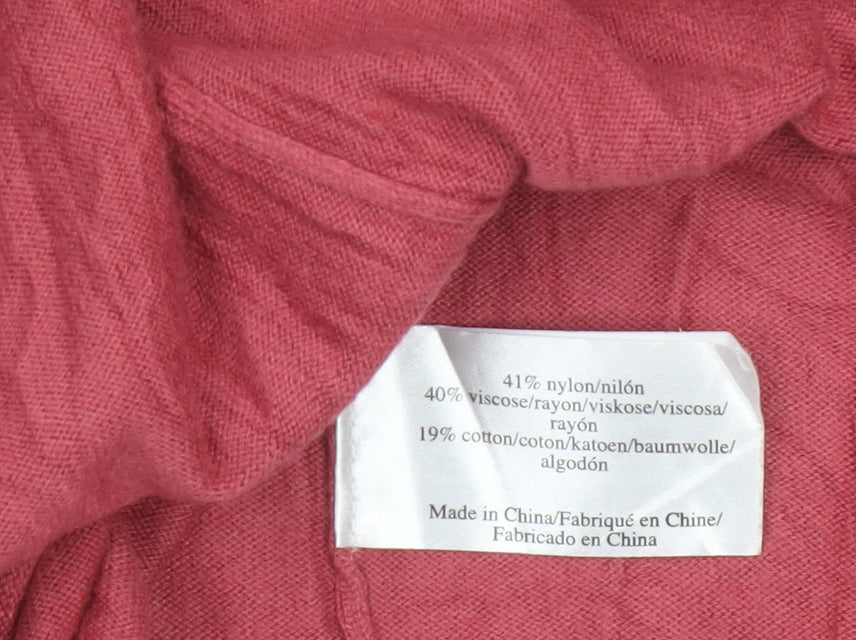 Laura Ashley Women’s Red Open Front Cardigan UK 12 Long Sleeve Knit