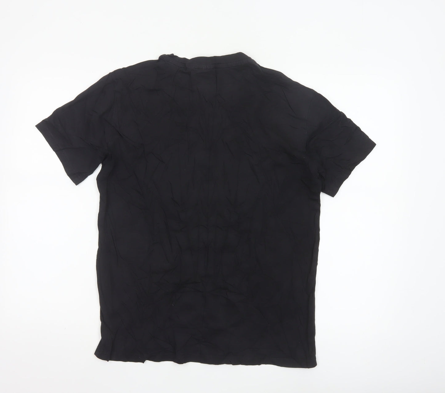 Champion Men's Black Small Crew Neck Cotton Sports T-Shirt