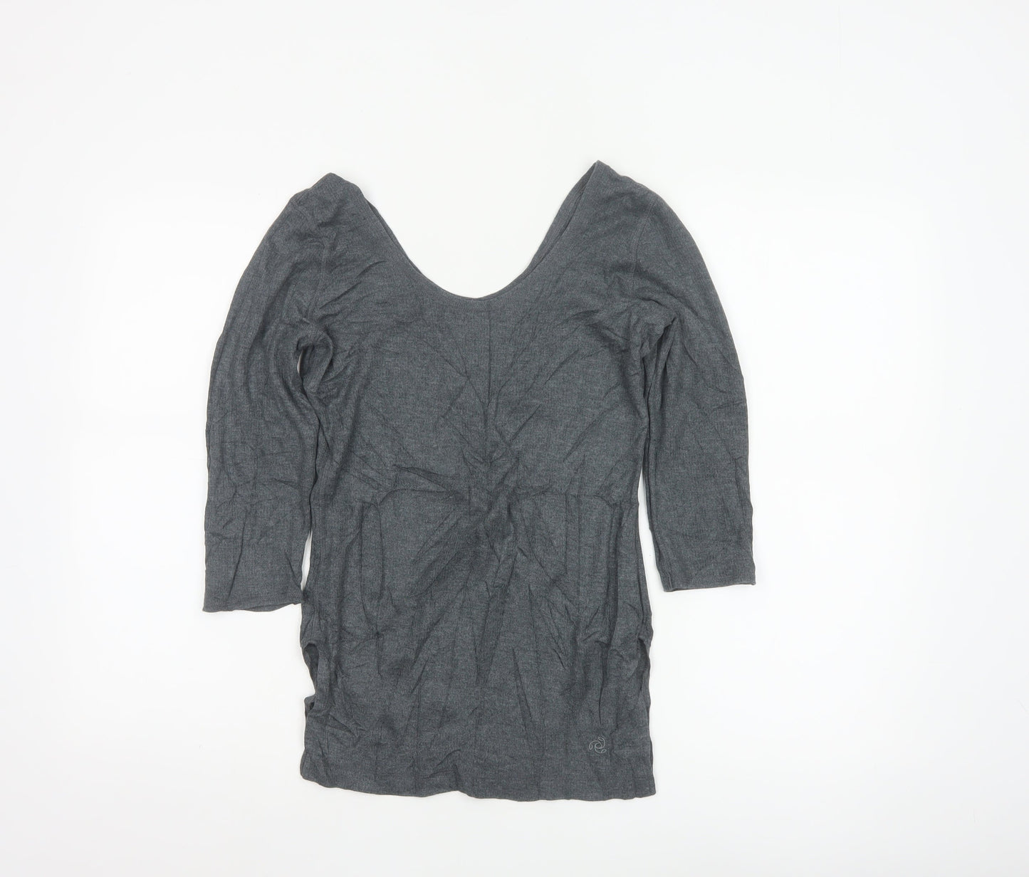 Jockey Womens Grey 3/4 Sleeve Cotton Blend Thermal Top M