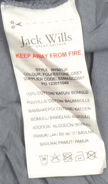Jack Wills Boys Grey Crew Neck Cotton T-Shirt 15-16 Years Casual Logo