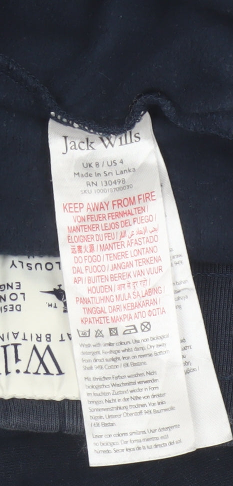 Jack Wills Women Navy Blue Jogger Sweatpants Size 8 Cotton Blend