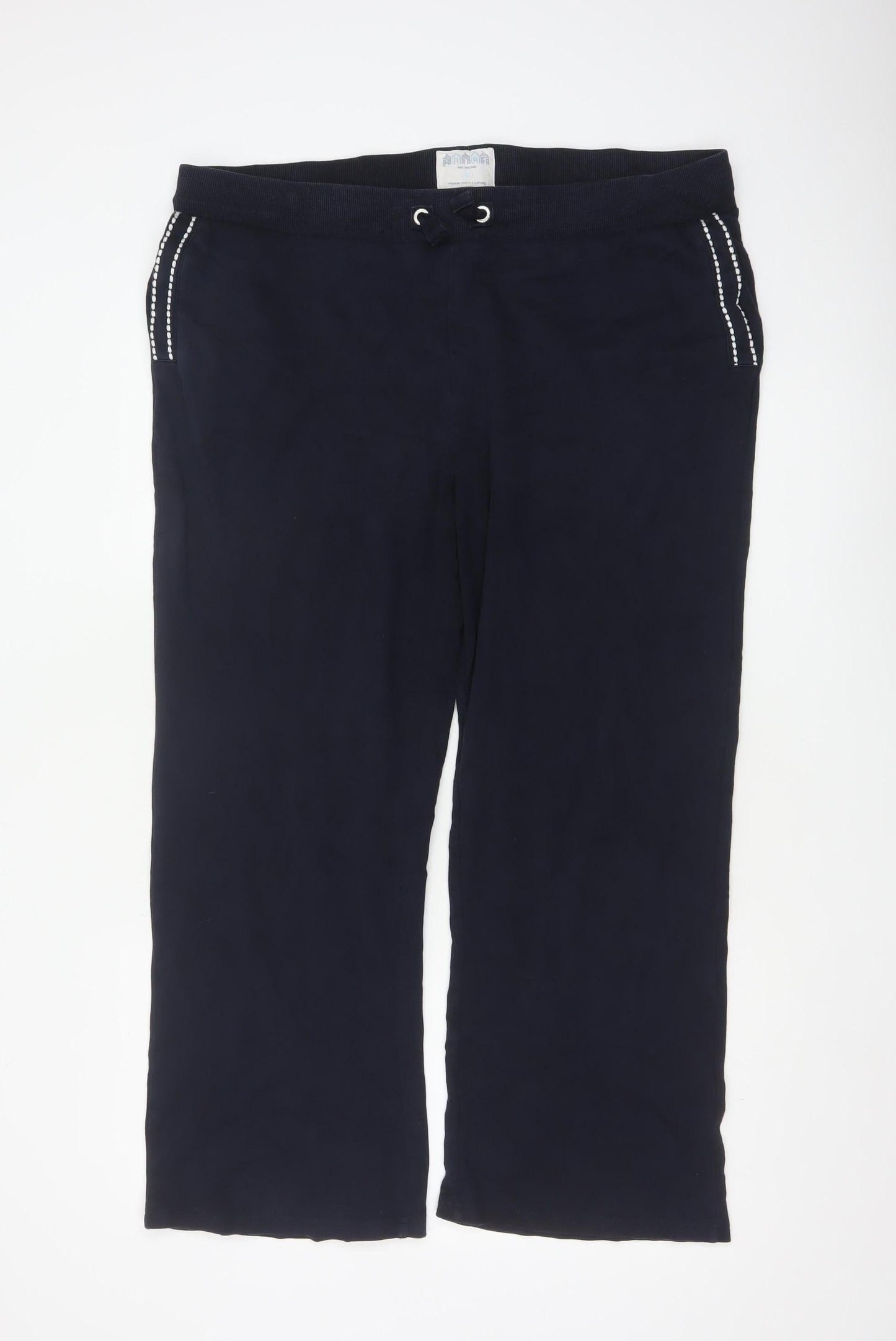 New England Womens Blue Cotton Jogger Trousers Size 18
