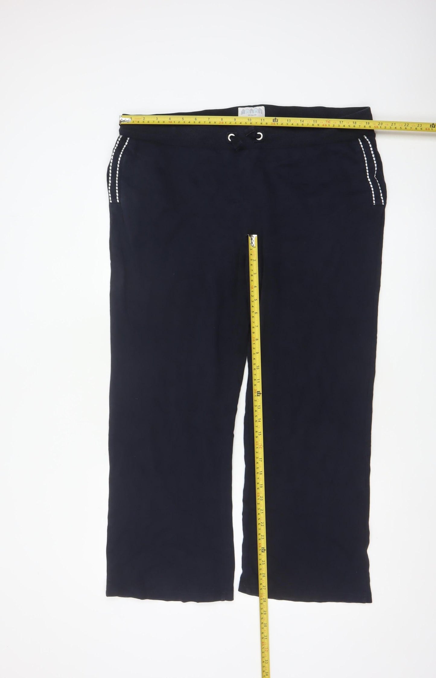 New England Womens Blue Cotton Jogger Trousers Size 18