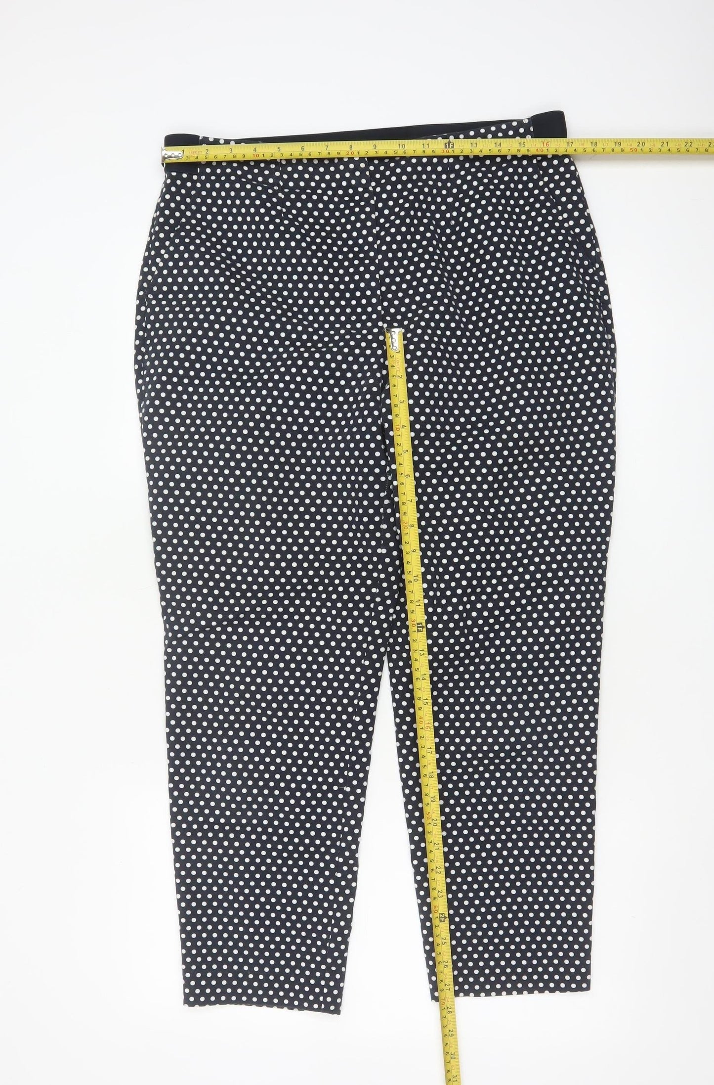 Marks and Spencer Women’s Blue Polka Dot Tapered Trousers Size 16