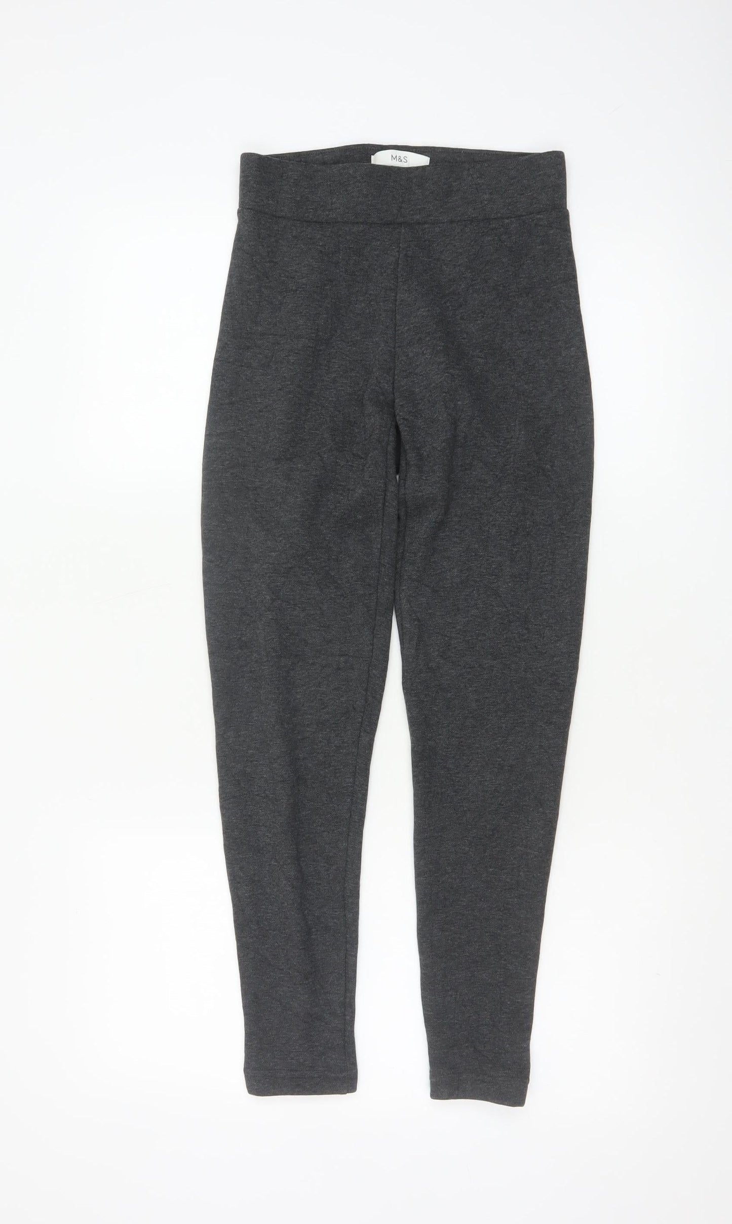 Marks and Spencer Women’s Grey Leggings Size 6 Short Stretch Cotton Blend