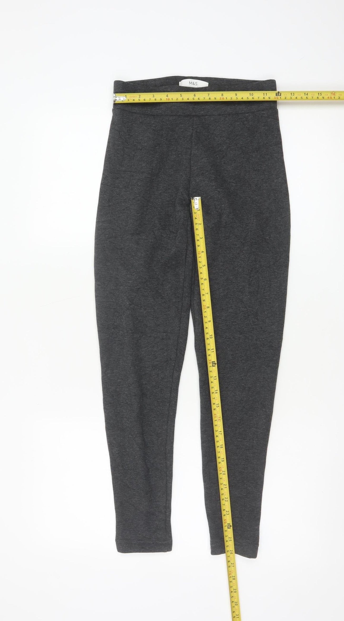 Marks and Spencer Women’s Grey Leggings Size 6 Short Stretch Cotton Blend