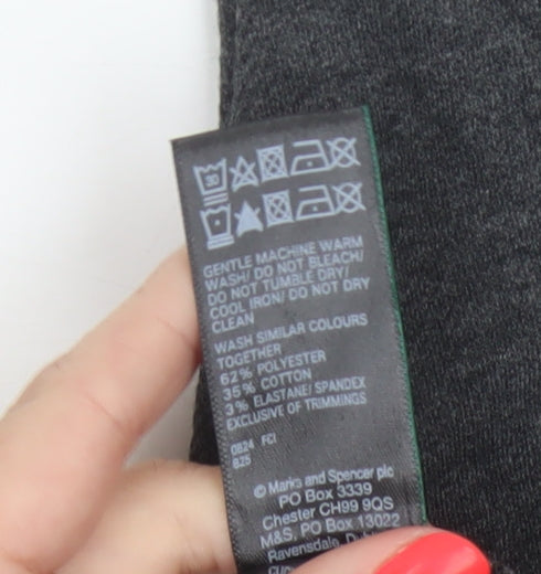Marks and Spencer Women’s Grey Leggings Size 6 Short Stretch Cotton Blend