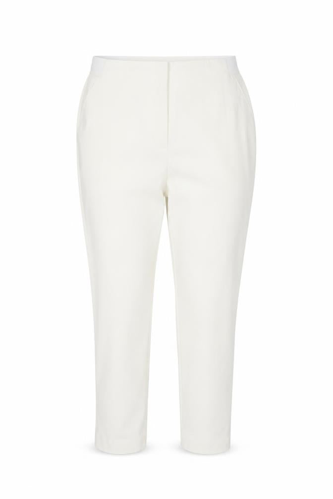 Marks & Spencer Women Ivory Size 22 Elastic Waist Tapered Trousers