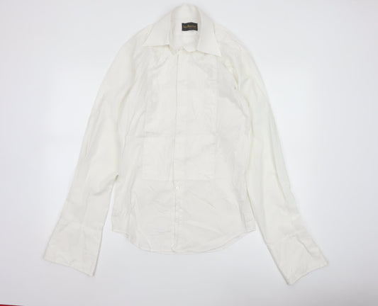 Van Heusen Men's White 15in Regular Fit Cotton Dress Shirt