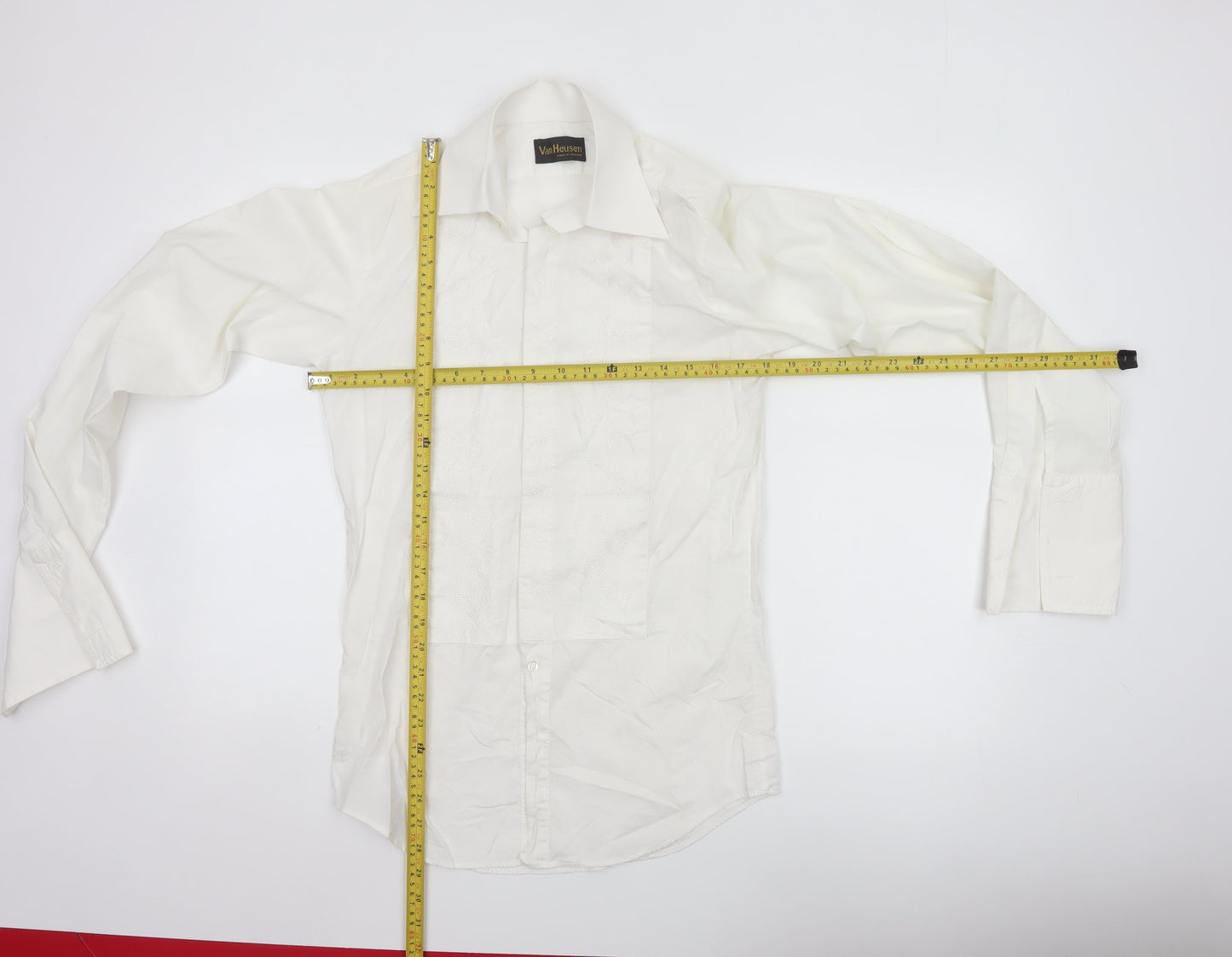 Van Heusen Men's White 15in Regular Fit Cotton Dress Shirt