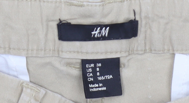 H&M Men Beige Chino Trousers Size M Regular Fit Cotton Blend