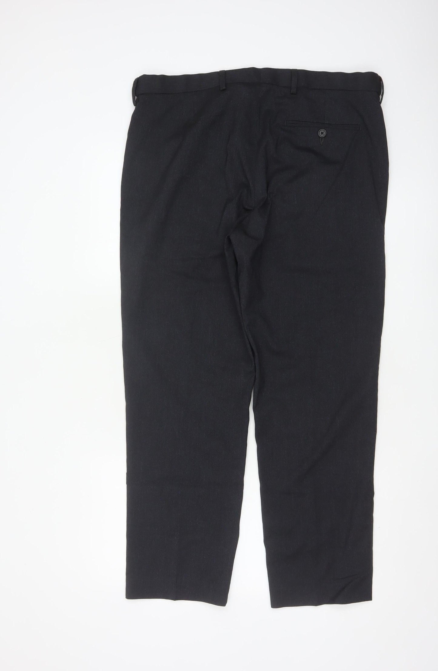 Marks and Spencer Men’s Black Regular Fit Dress Pants 36S Formal Trousers