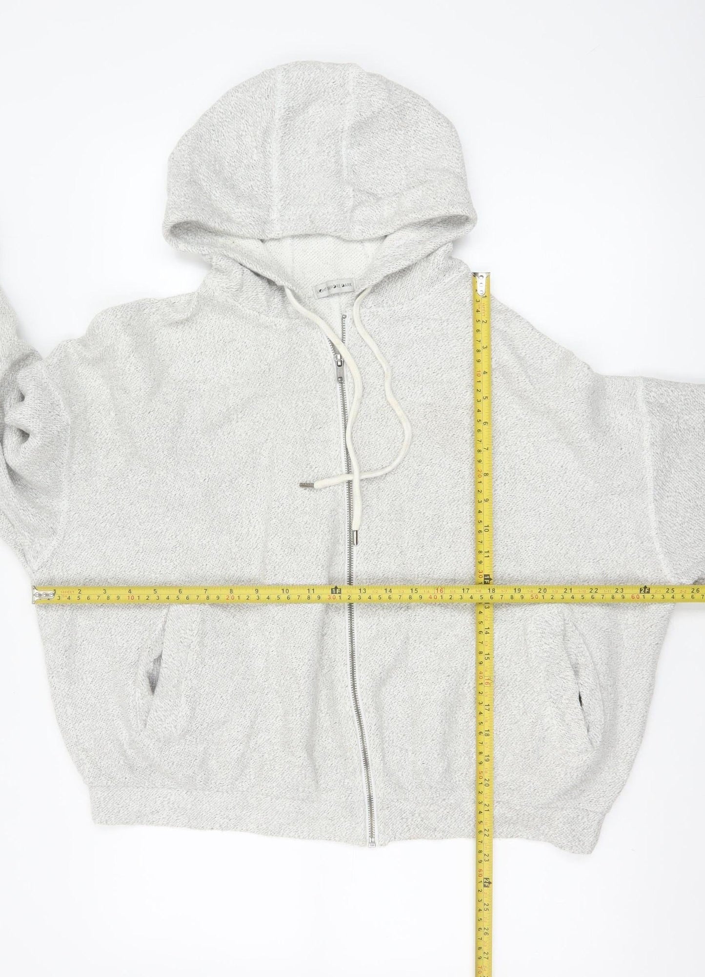 Light Before Dark Womens Grey Full Zip Hoodie Size L