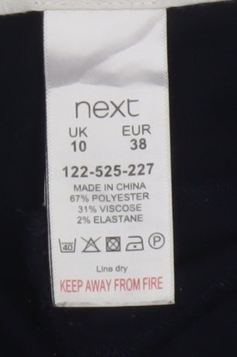 Next Women's Black Straight Leg Trousers Size 10 Regular Workwear