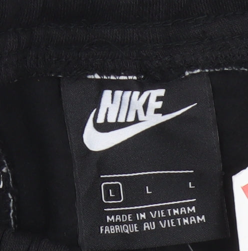Nike Men's Black Fleece Jogger Trousers L Regular Fit