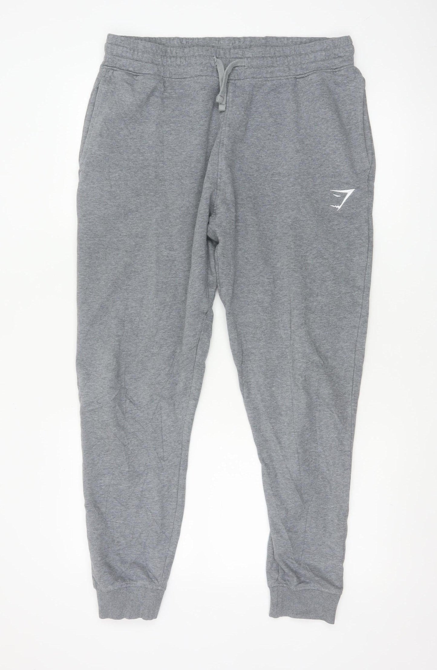 Gymshark Mens Grey Joggers L Regular Fit Cotton Blend Tapered Trousers
