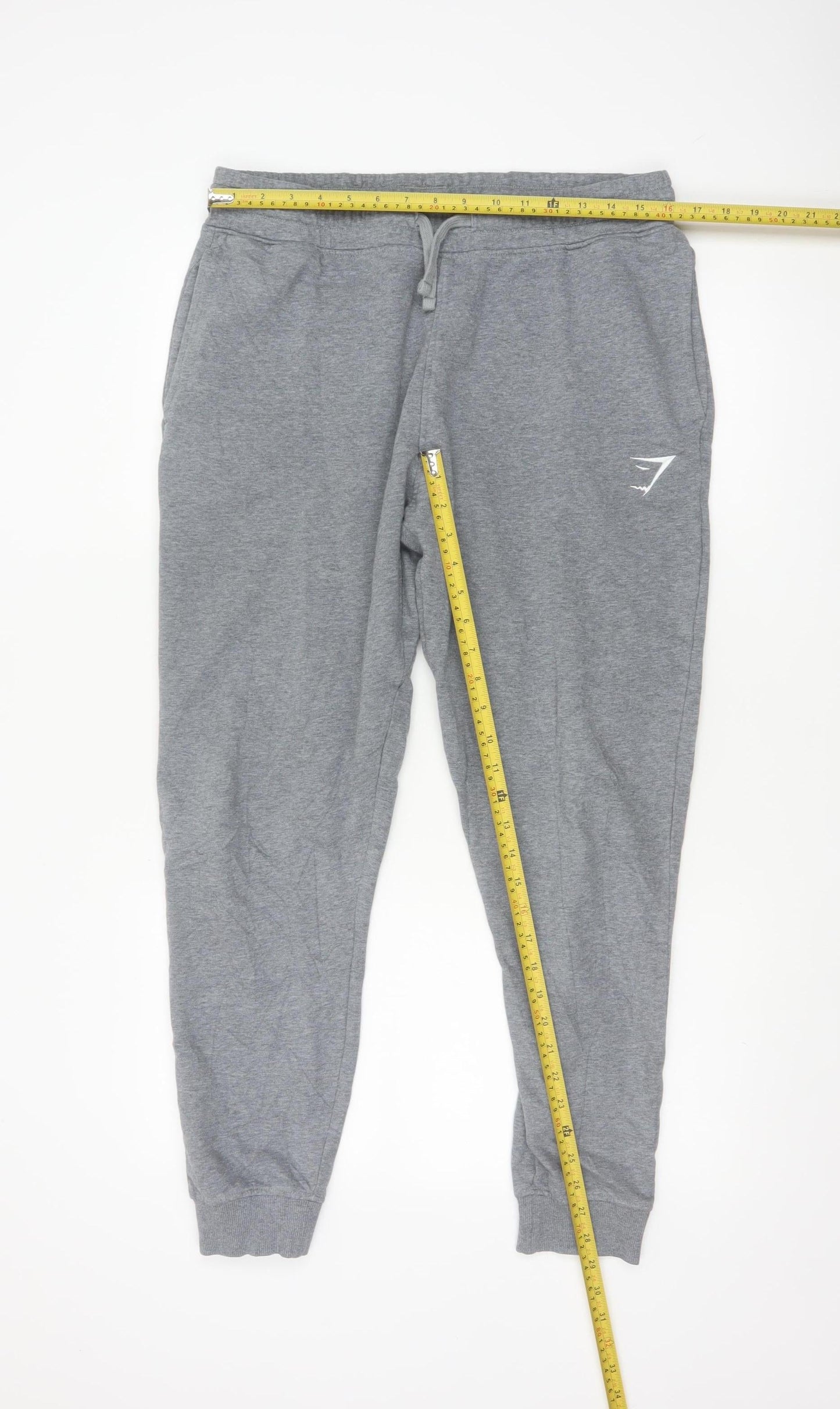 Gymshark Mens Grey Joggers L Regular Fit Cotton Blend Tapered Trousers