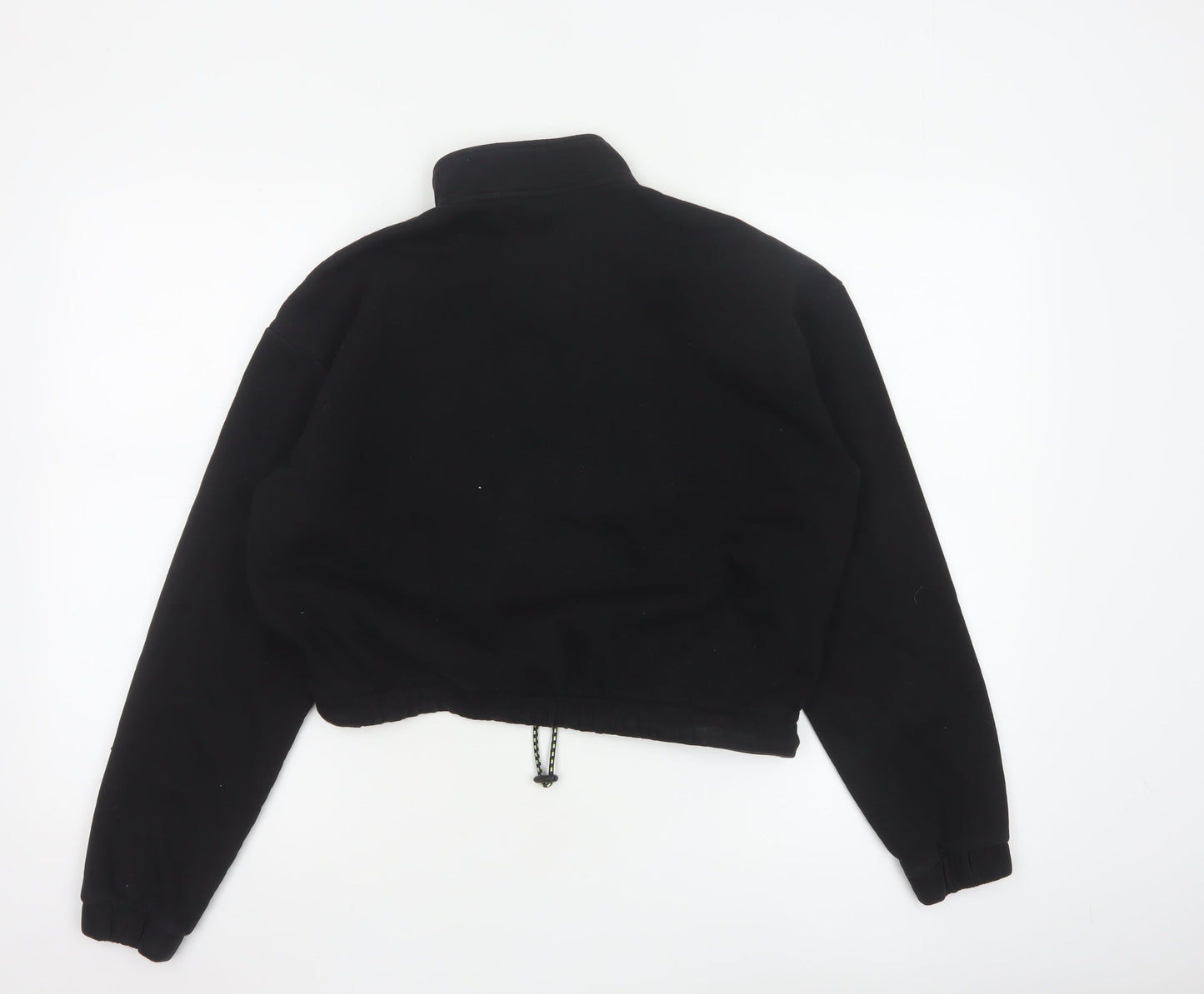 Puma Womens Black & Neon Green 1/4 Zip Pullover Sweatshirt Size M