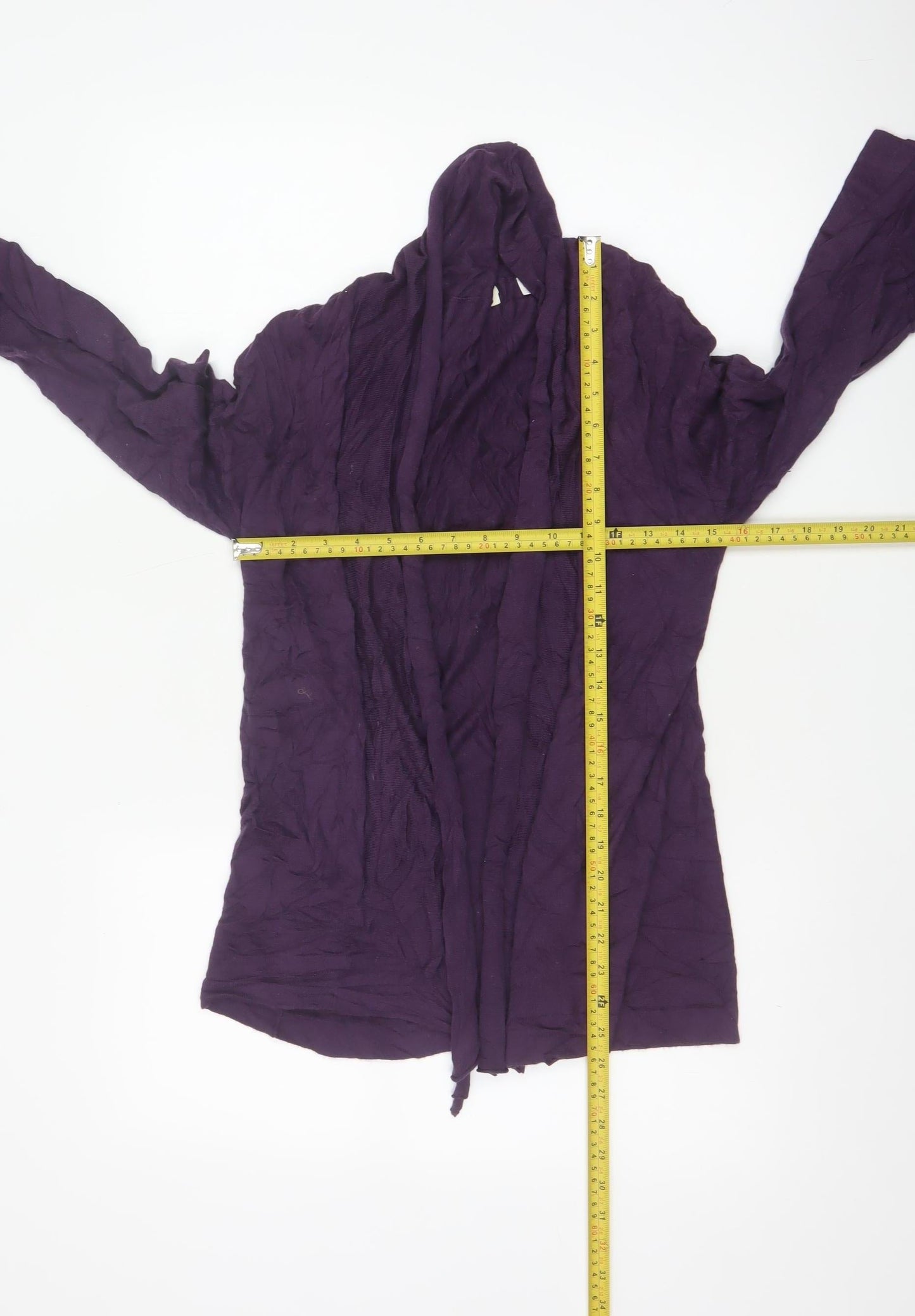 UNIQLO Women Purple Cardigan S V-Neck Knit Long Sleeve Lightweight