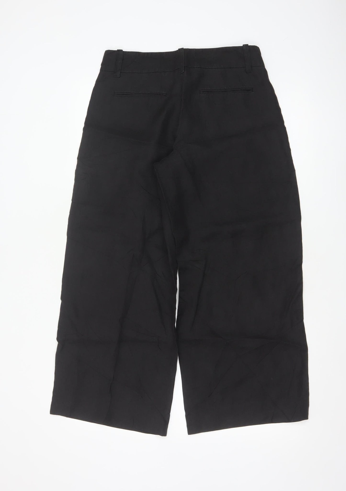 DKNY Women's Black High Rise Pleated Wide-Leg Trousers Size 4