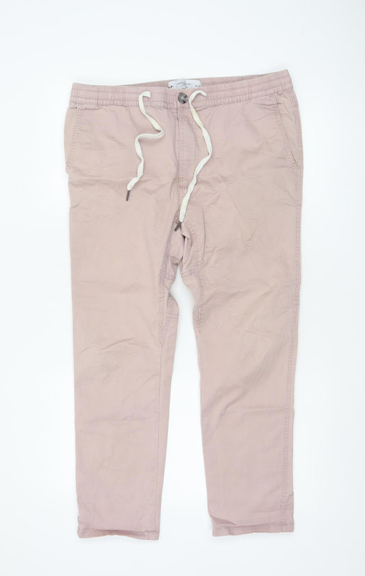 Cotton On Men's Pink Drake Roller Chino Trousers Size L 34in