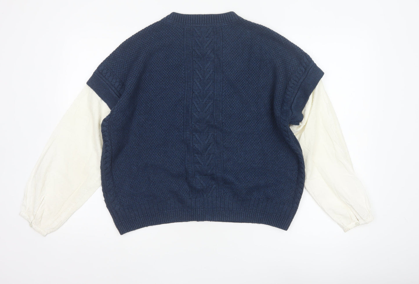 FatFace Women's Blue Cable Knit Button Cardigan UK 12