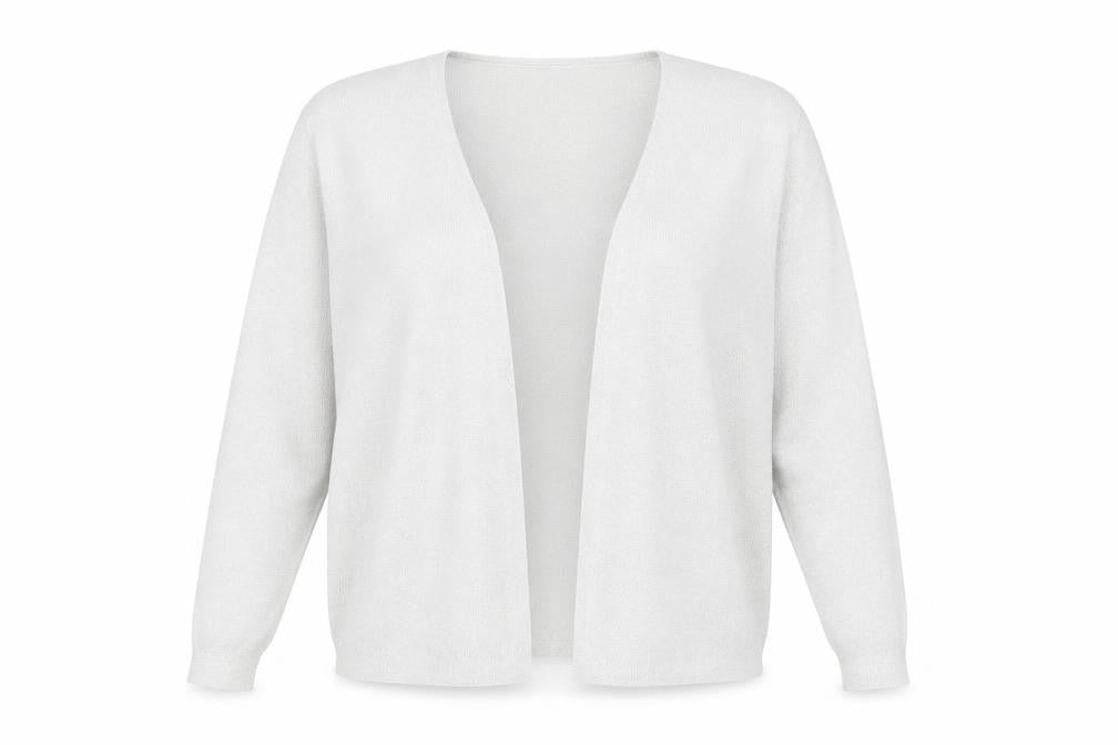 Roman Women Silver Viscose Metallic Open Knit Cardigan Size 18
