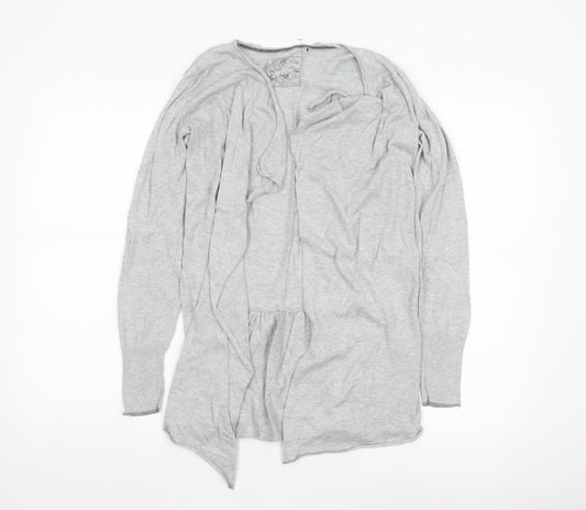 Fat Face Women's Grey Size 8 Long Sleeve Open Cardigan
