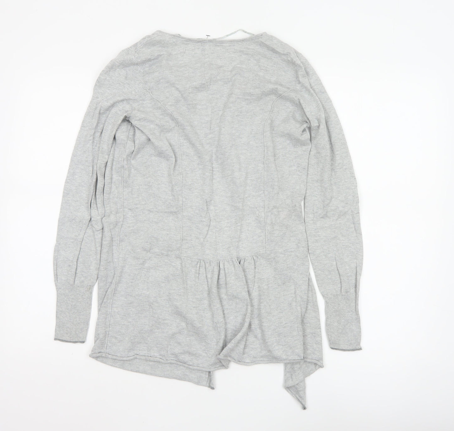 Fat Face Women's Grey Size 8 Long Sleeve Open Cardigan