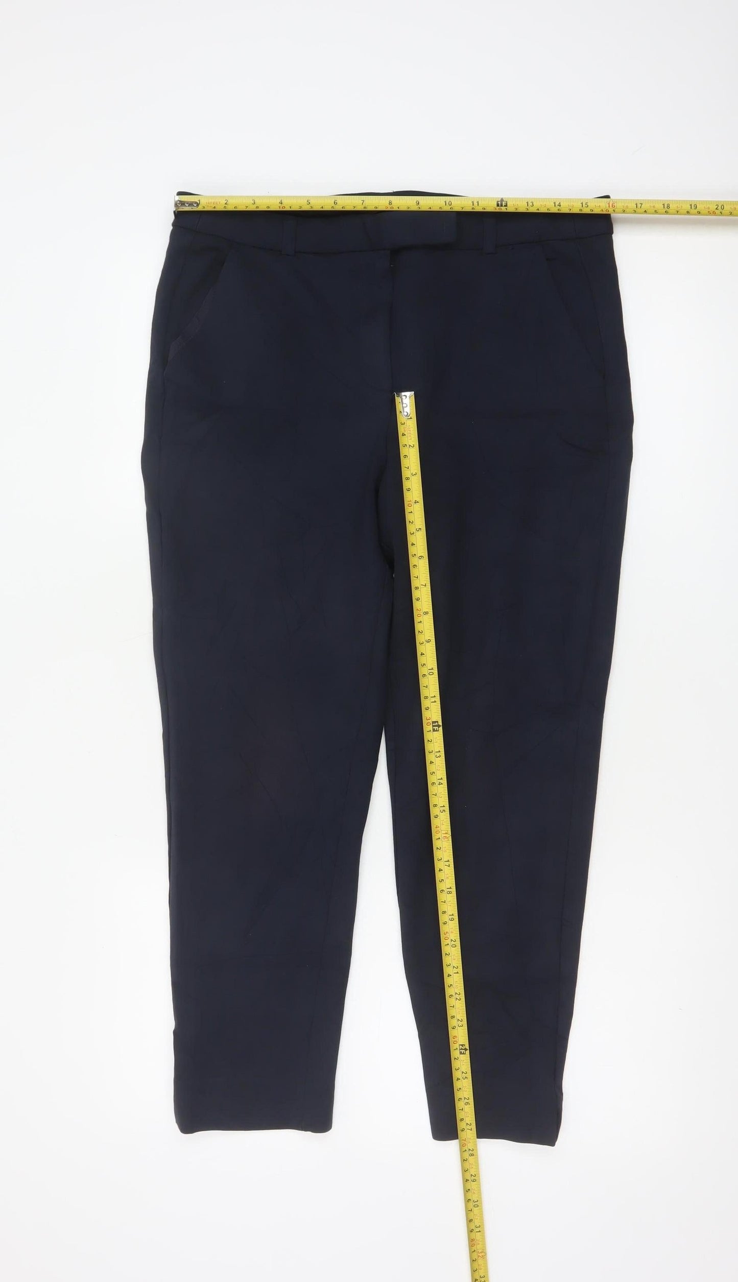 Marks and Spencer Women Blue Size 14 Cropped Trousers Workwear