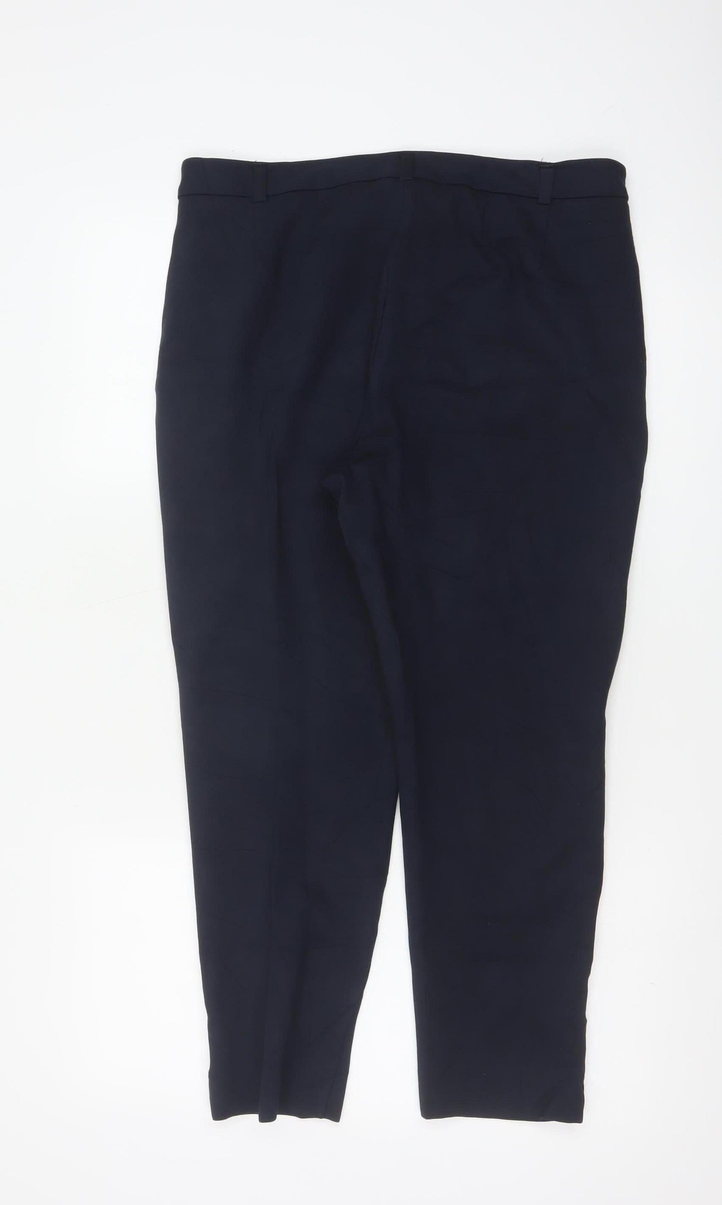 Marks and Spencer Women Blue Size 14 Cropped Trousers Workwear