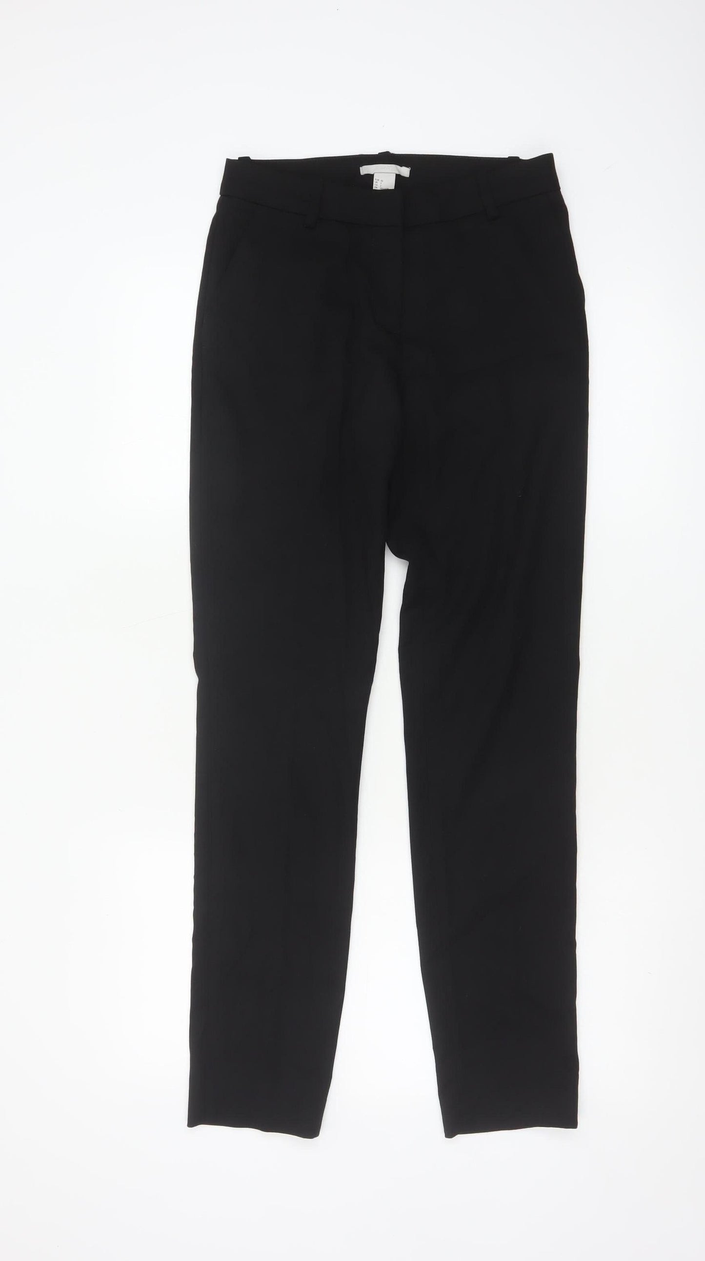 H&M Women Black Slim Trousers Size 4 Polyester Blend Workwear