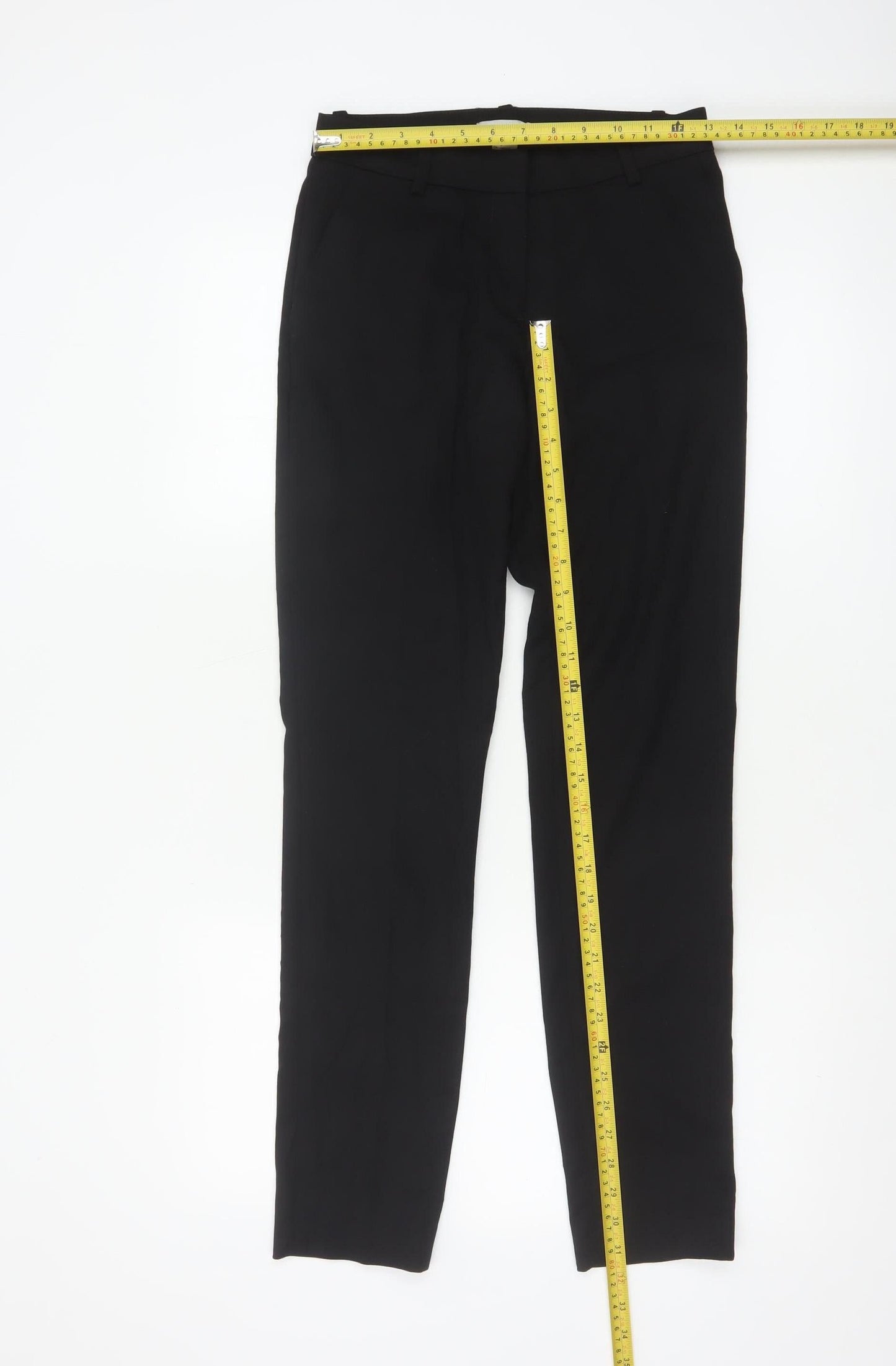 H&M Women Black Slim Trousers Size 4 Polyester Blend Workwear