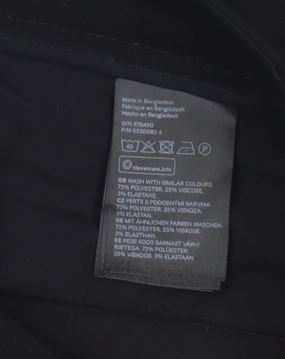 H&M Women Black Slim Trousers Size 4 Polyester Blend Workwear