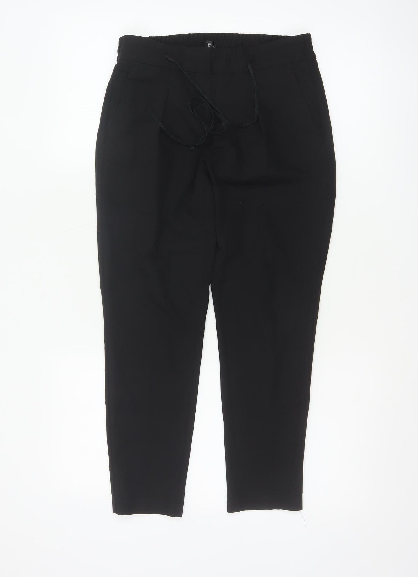 Next Womens Black Tapered Trousers Size 6 Polyester Blend