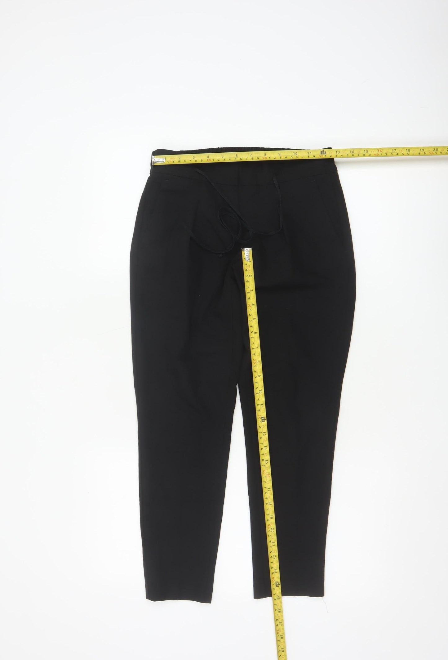 Next Womens Black Tapered Trousers Size 6 Polyester Blend