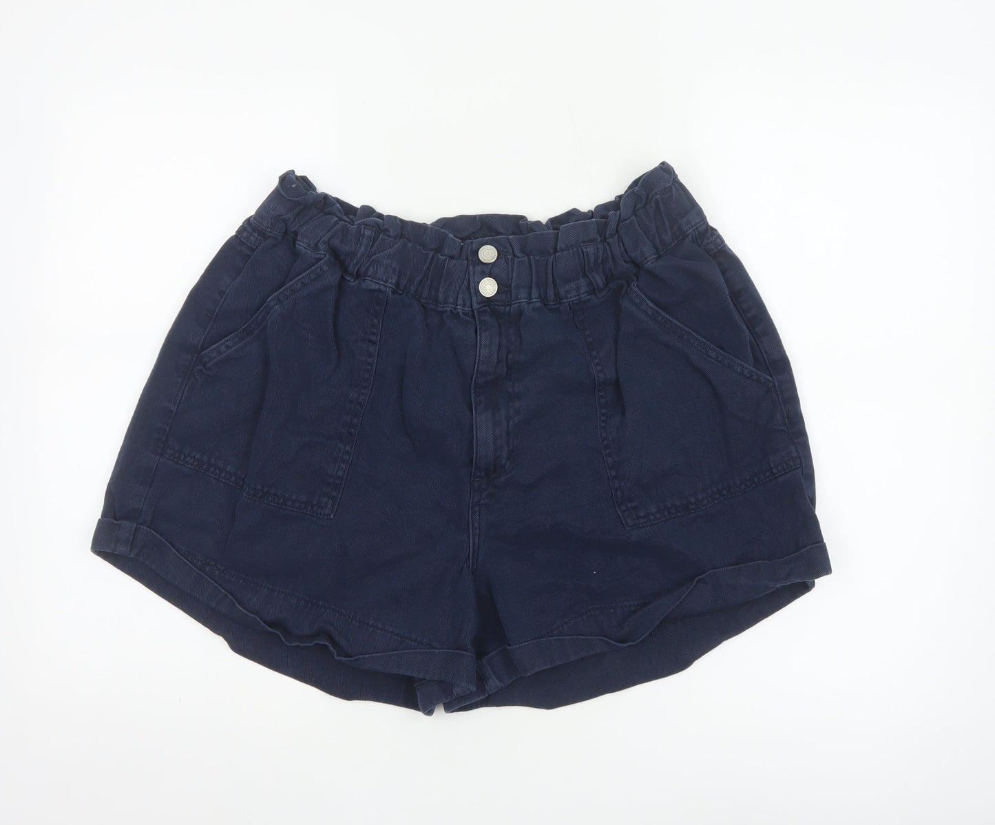 New Look Women Blue Size 20 Paperbag Denim Shorts