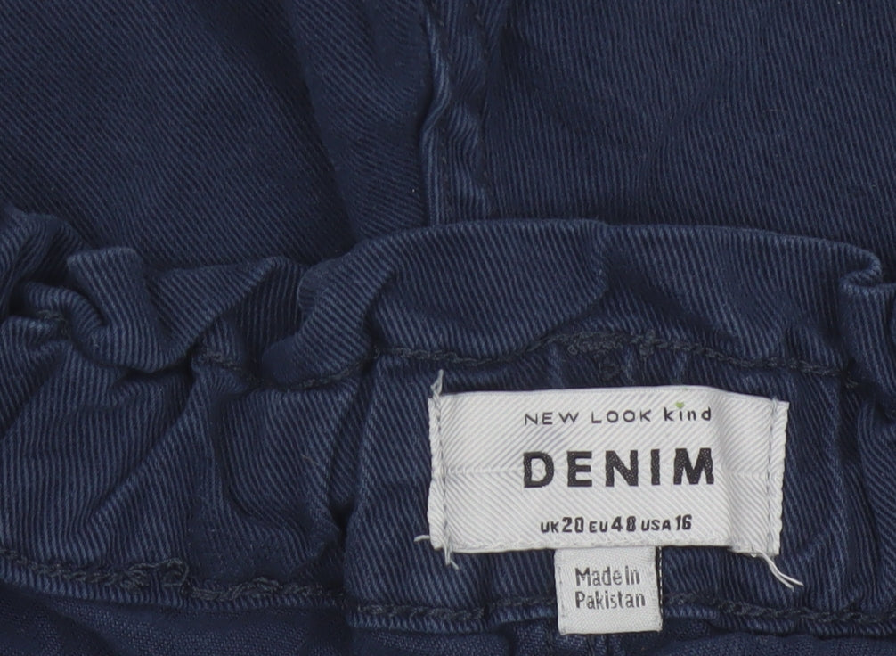 New Look Women Blue Size 20 Paperbag Denim Shorts