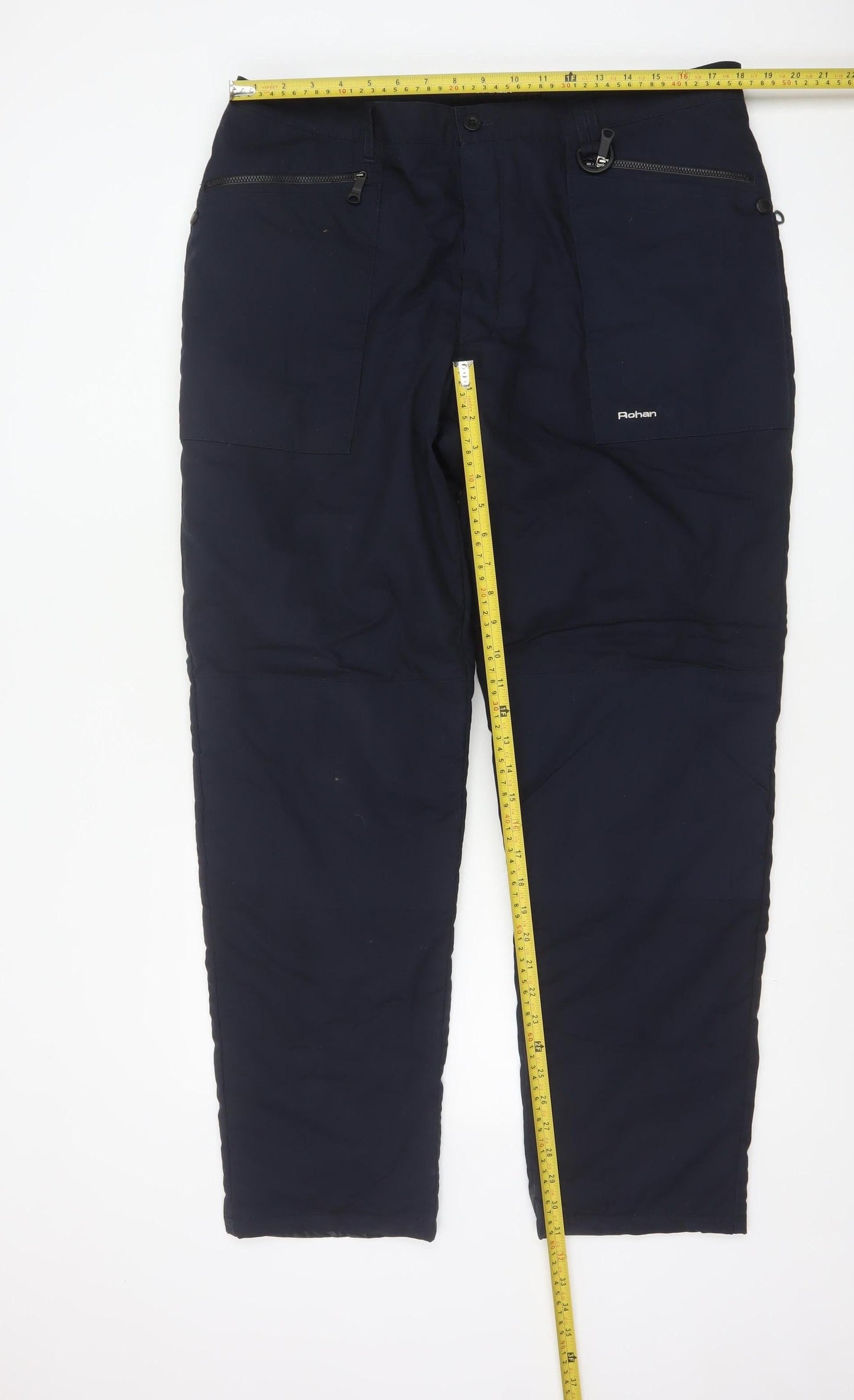 Rohan Men's Blue 38R Cargo Travel Trousers Polyester Cotton