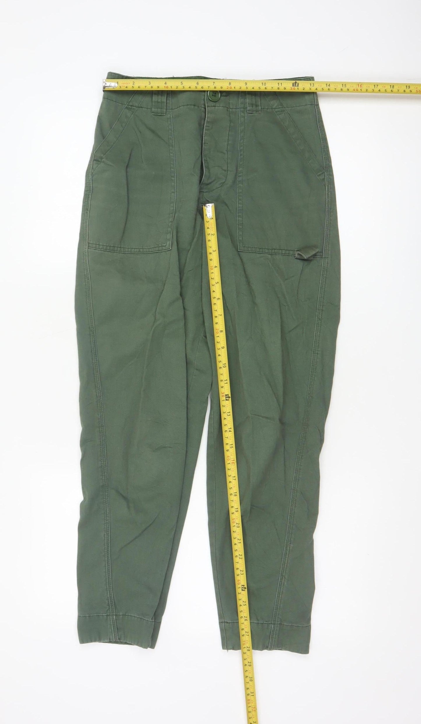 ASOS Women’s Green Cargo Trousers Size 6 Cotton Utility Pants