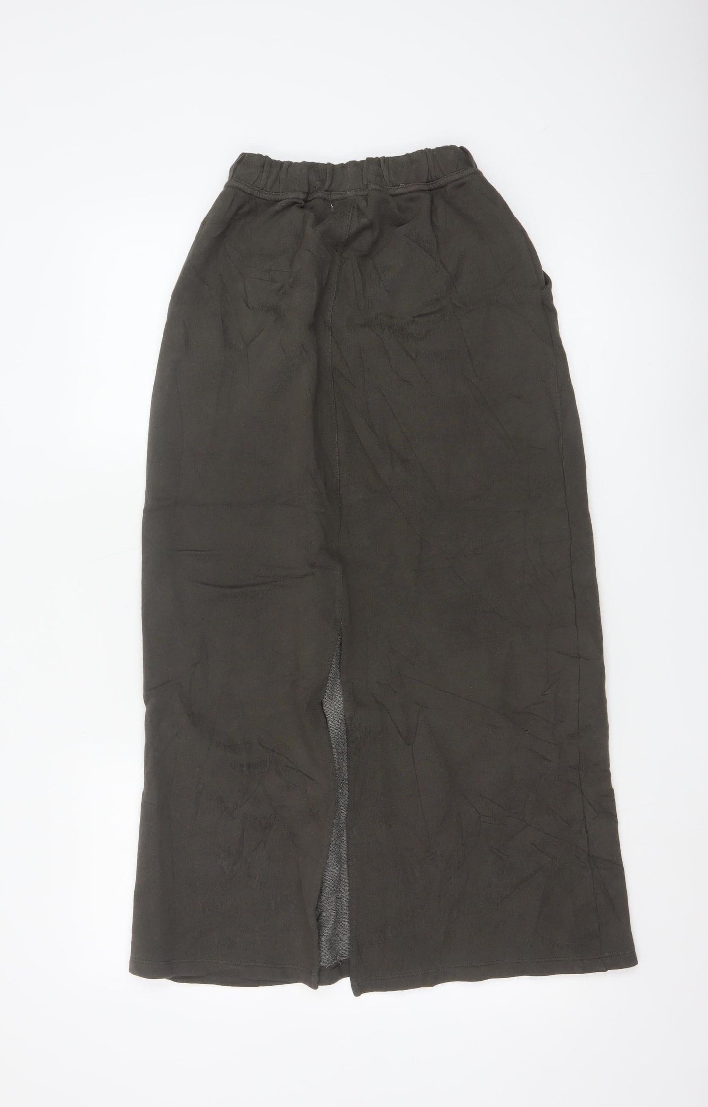 Pull & Bear Women Brown Long Straight Skirt XS Cotton Blend