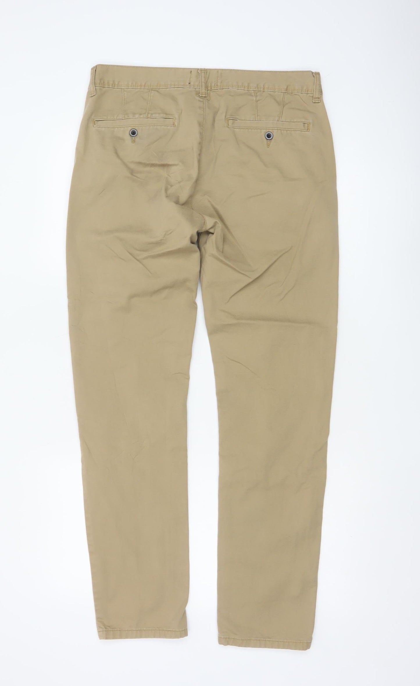 Topman Men's Beige Skinny Chino Trousers W32 L32 Cotton
