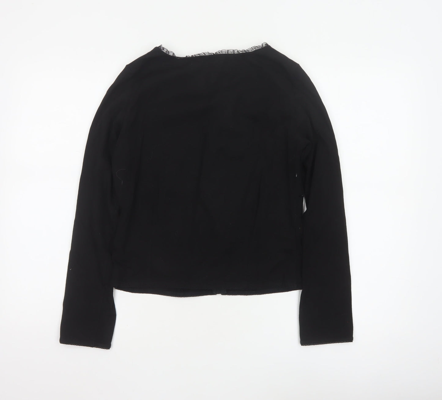 Marks and Spencer Per Una Women's Black Floral Embroidered Blouse Size 14