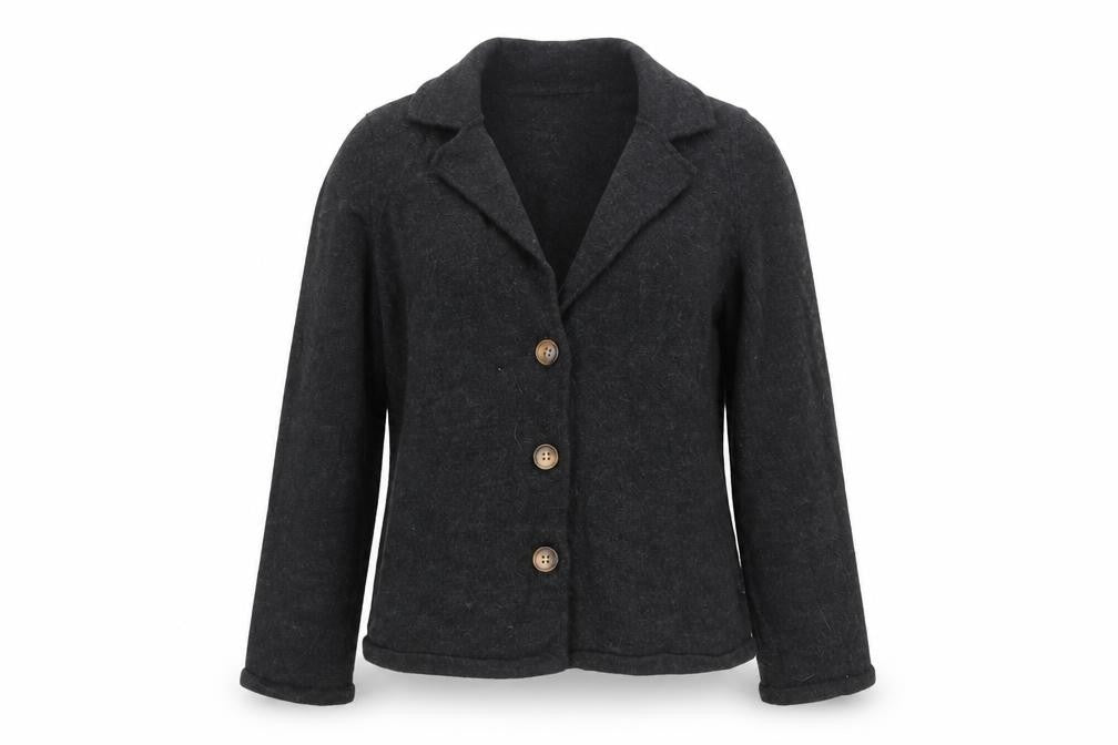Paul Costelloe Women Black Merino Wool Cardigan UK 14 Large