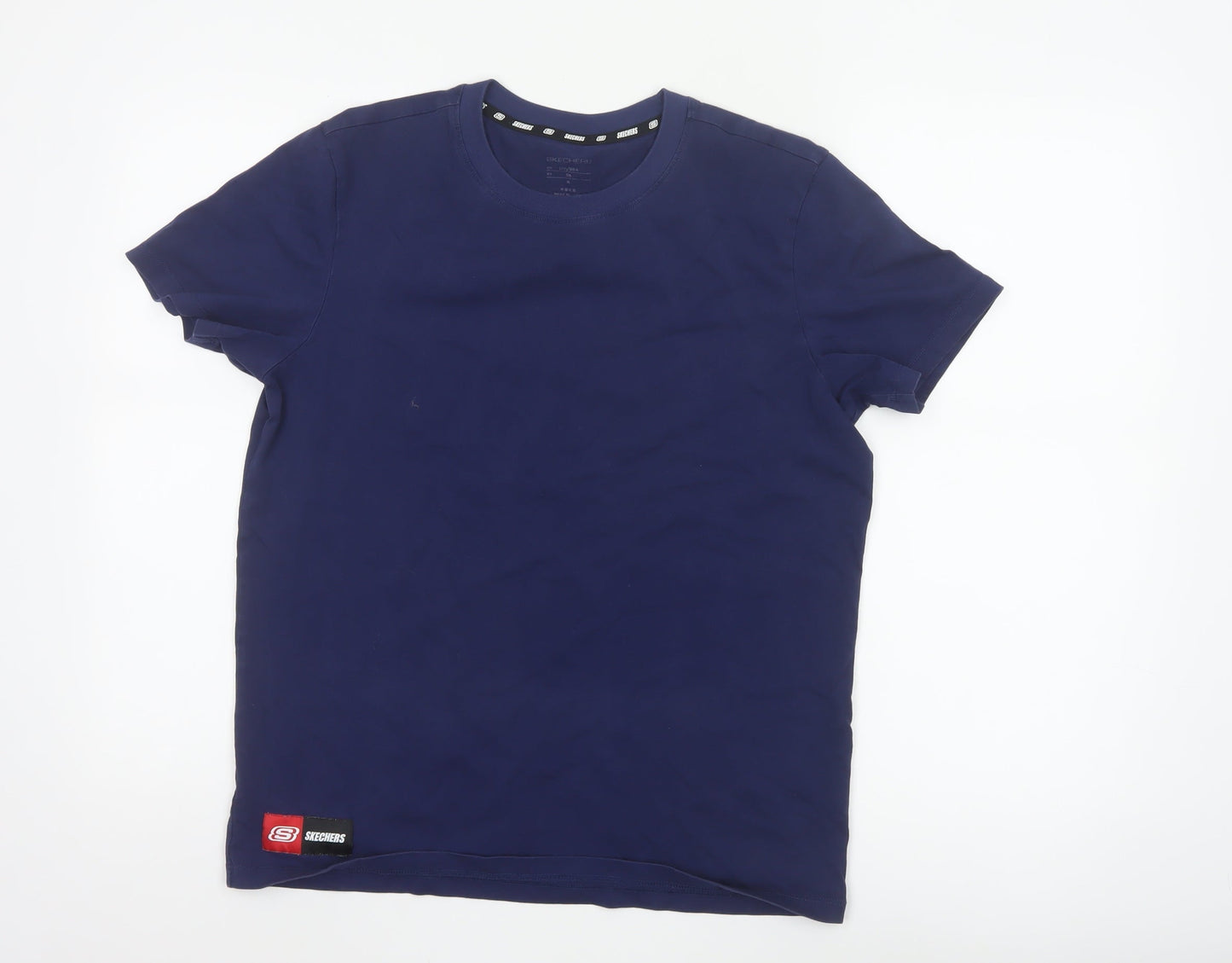 Skechers Men's Blue Cotton Crew Neck Short Sleeve T-Shirt M
