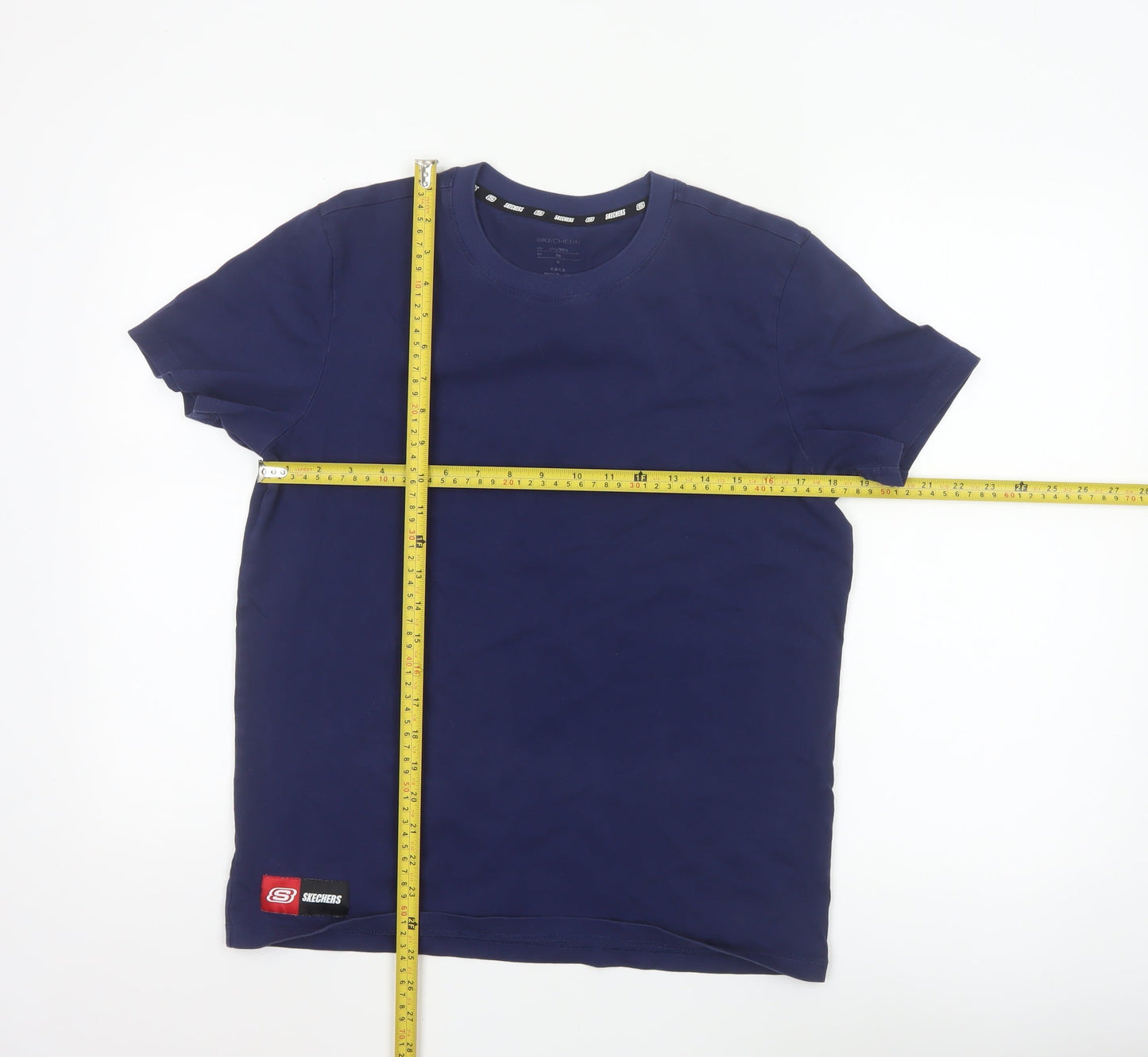 Skechers Men's Blue Cotton Crew Neck Short Sleeve T-Shirt M