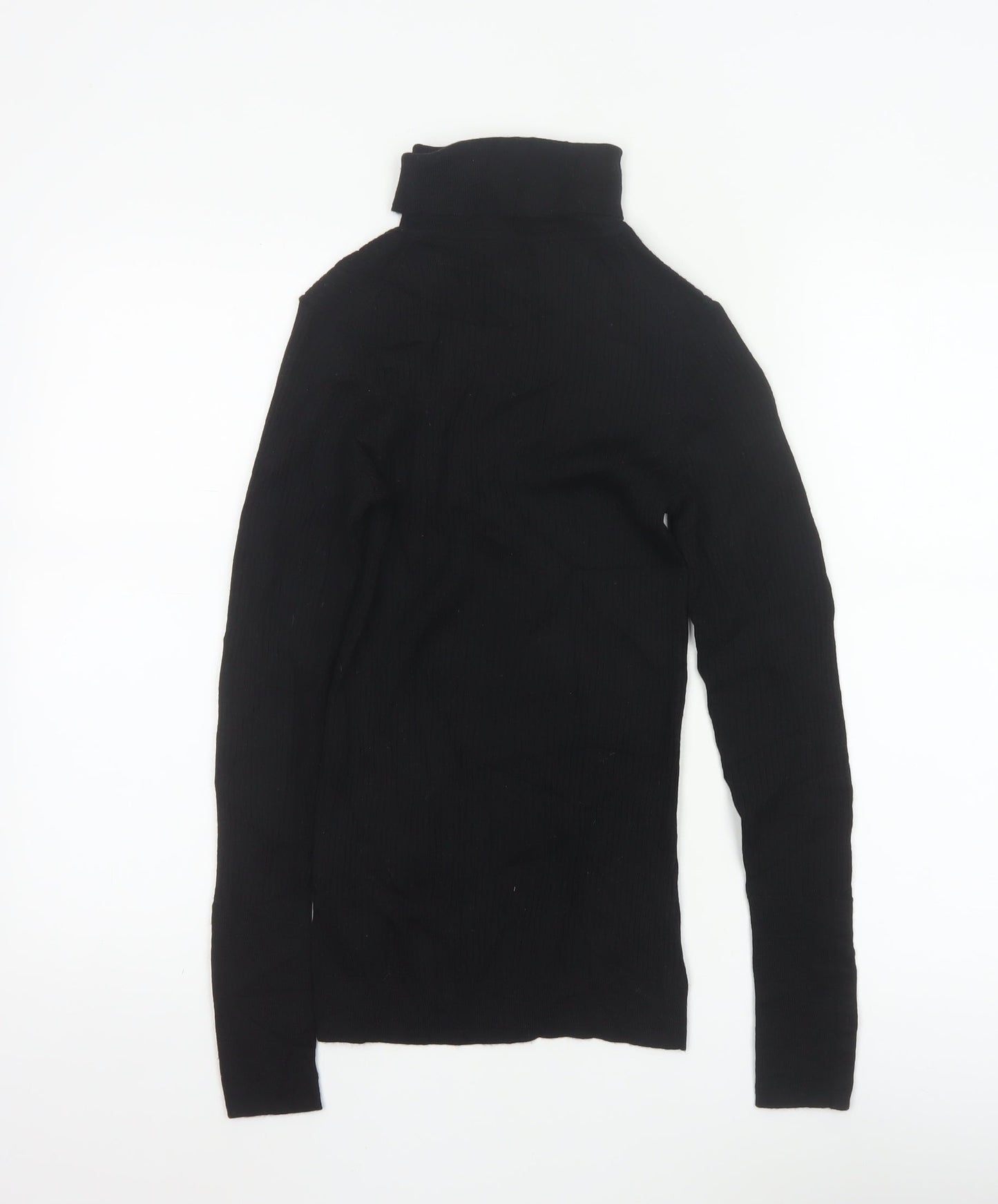 Hobbs Women's Black Merino Wool Roll Neck Jumper Size M