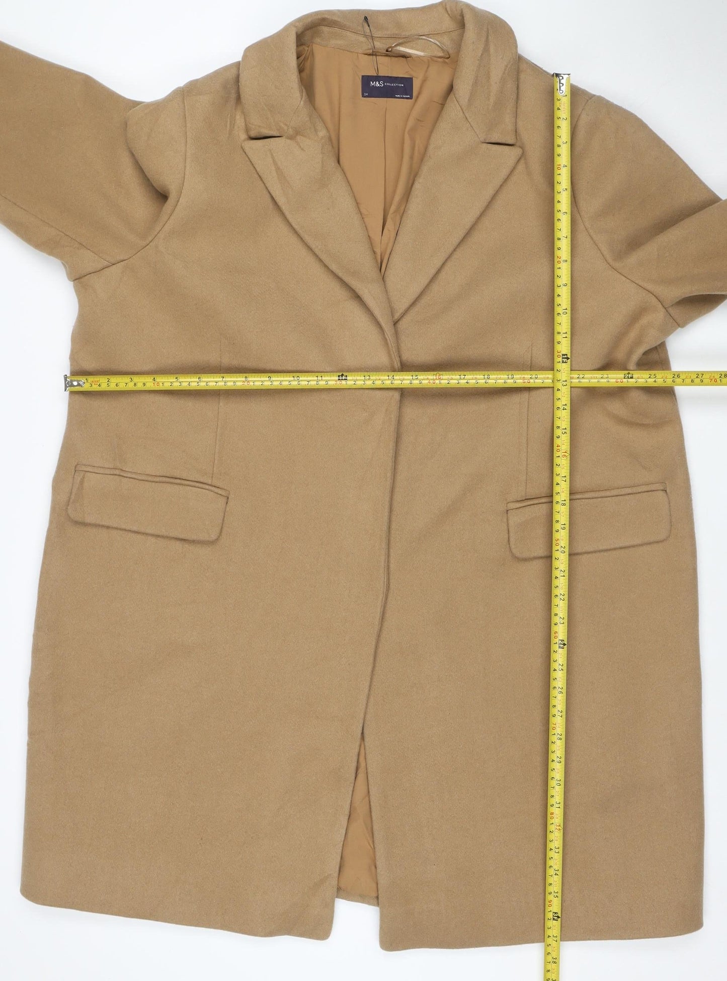 Marks and Spencer Women's Beige Long Overcoat Size 24