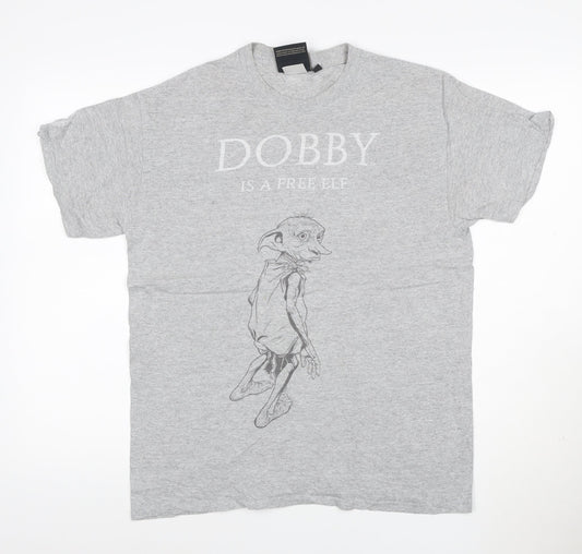Harry Potter Men's Grey Dobby Graphic Short Sleeve T-Shirt M
